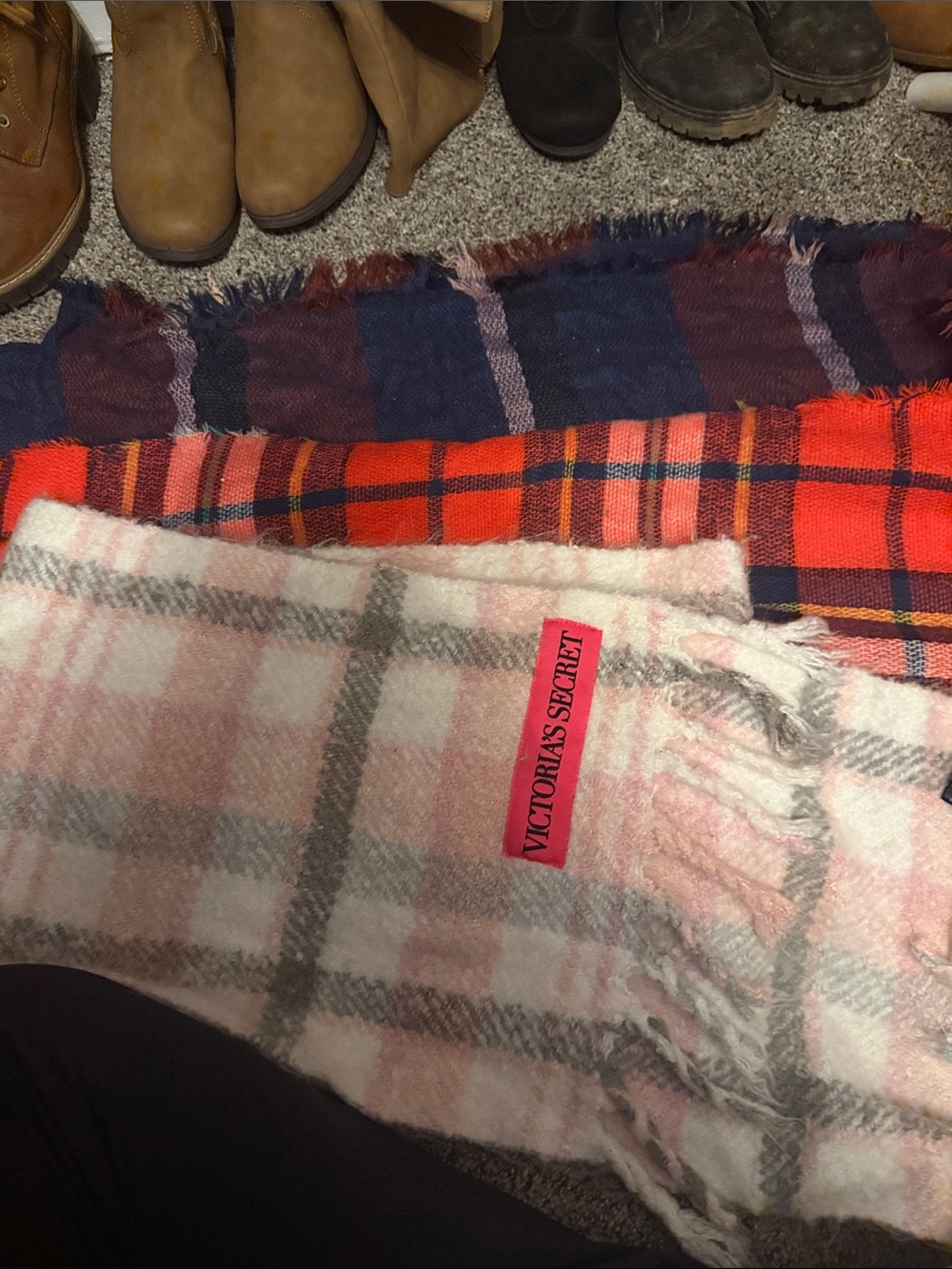 Three plaid scarves all name-brand. Message me for selling seperately.